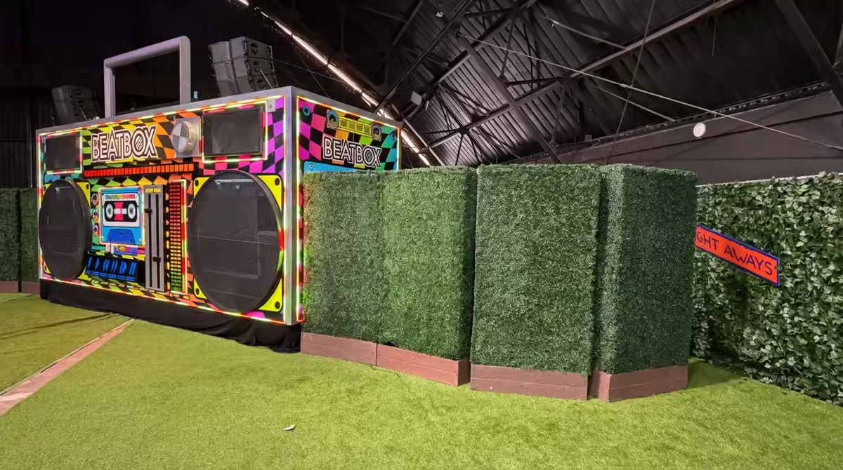 Festival hedge wall installation for Beyond Wonderland in Southern California