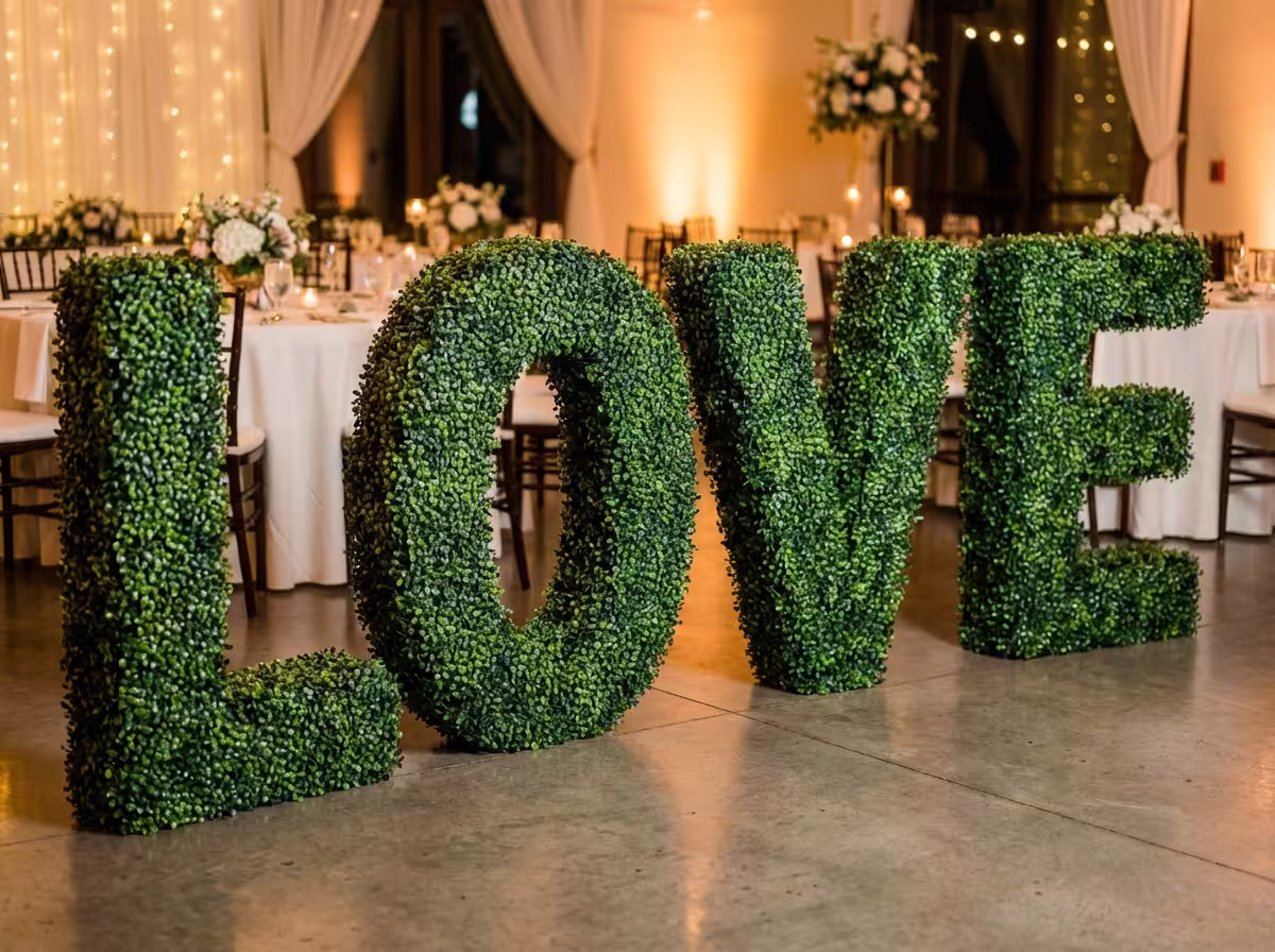 Hedge Letters & Logos by Evergreen Event Rental